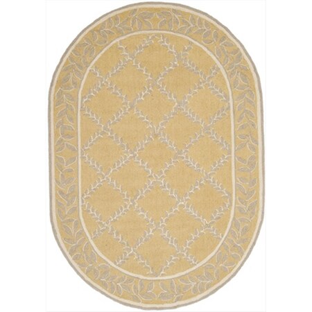 Safavieh 4 ft. - 6 in. x 6 ft. - 6 in. Oval- Transitional Chelsea Yellow And Grey Hand Hooked Rug HK230Y-5OV